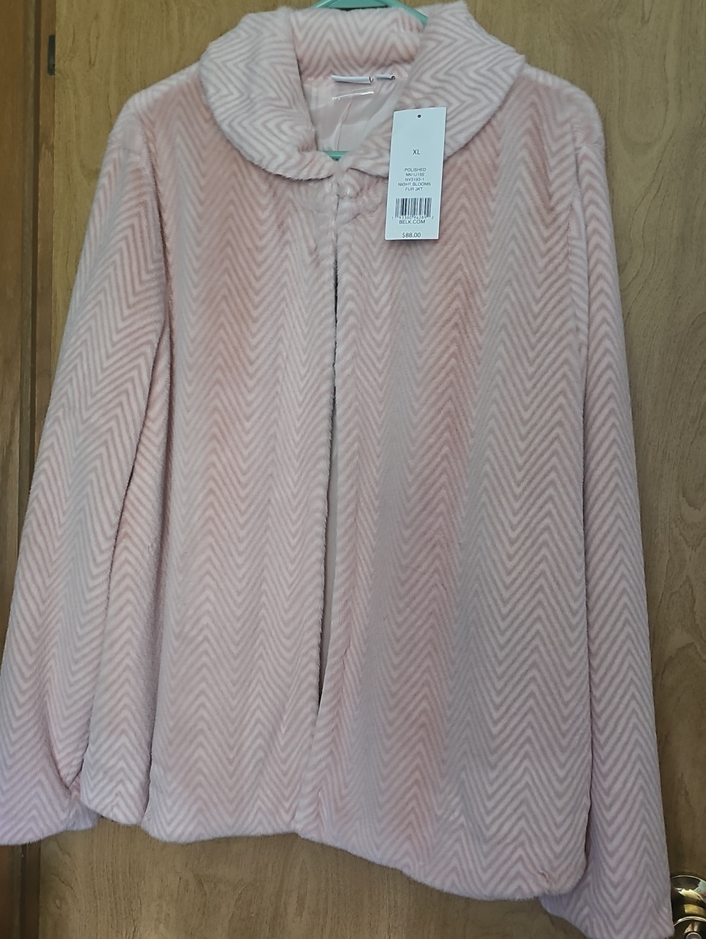 new directions Pale Pink Chevron Teddy Jacket